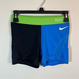 ✨ Nike Pro Blue Black Green Spandex Shorts Small